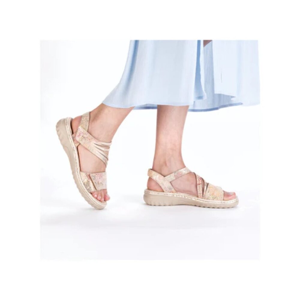 NEW Rieker Beige and Pink Patterned Sandals